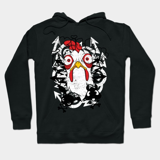 angry chicken Hoodie by MuftiArt
